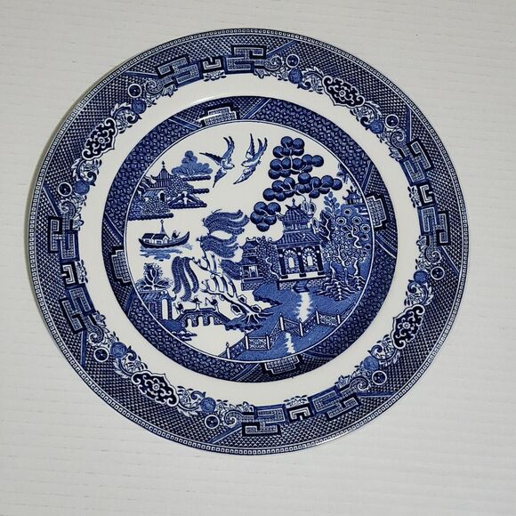Johnson Brothers Willow Dinner Plate 10.25" Blue White Staffordshire England - Picture 2 of 7